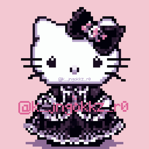 Hello Kitty in gothic lolita dress